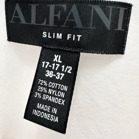 ALFANI Slim Fit Men’s Size 17-17.5/36-37 Button Up Long Sleeve Pink Dress Shirt - Picture 3 of 4
